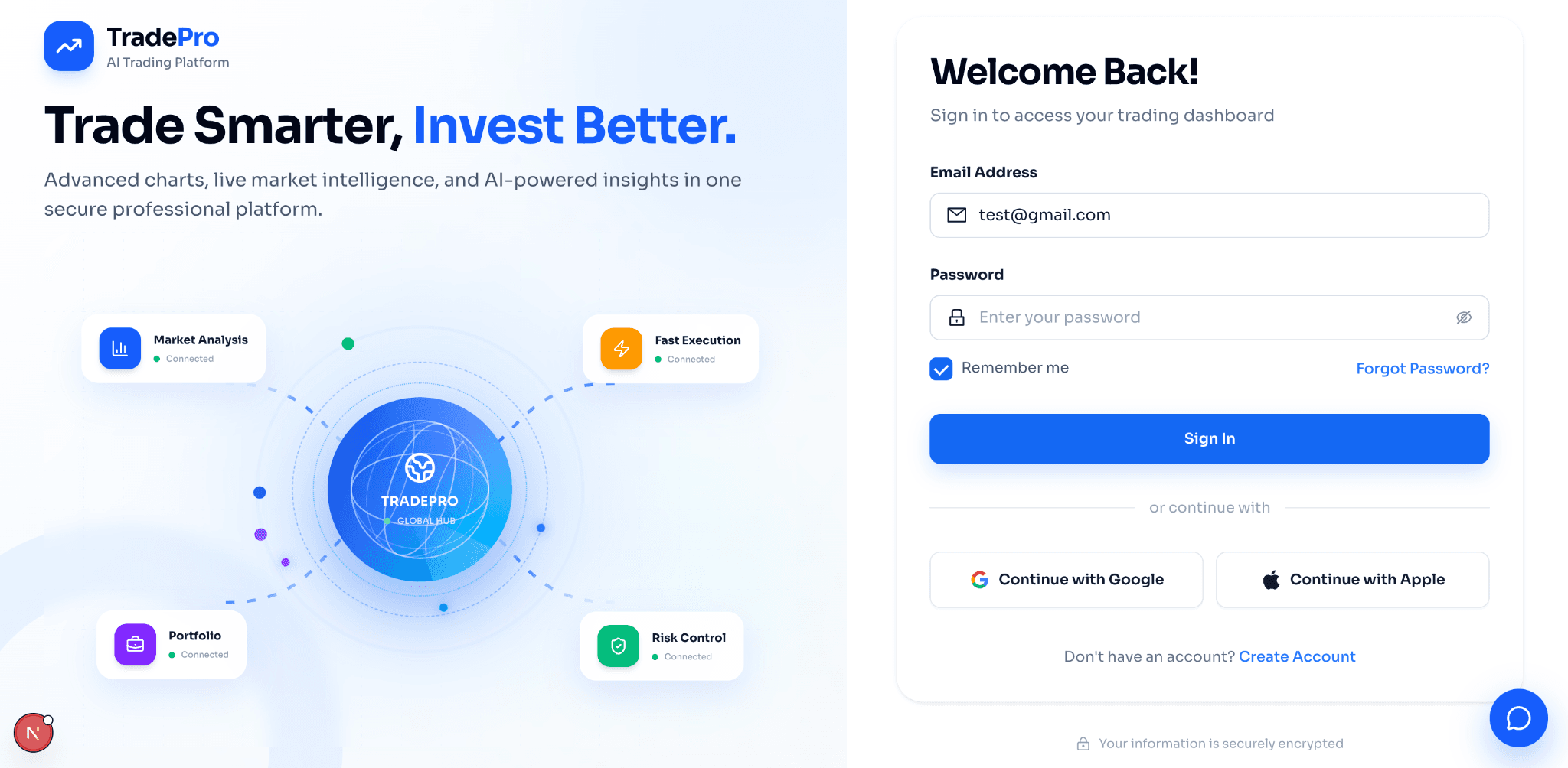 TradePro AI Trading Platform